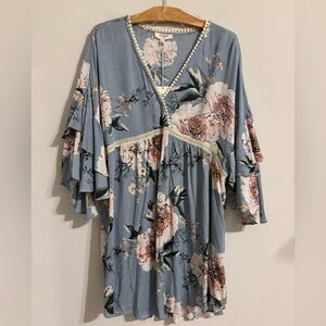 Umgee Floral Boho Tunic Dress NWT